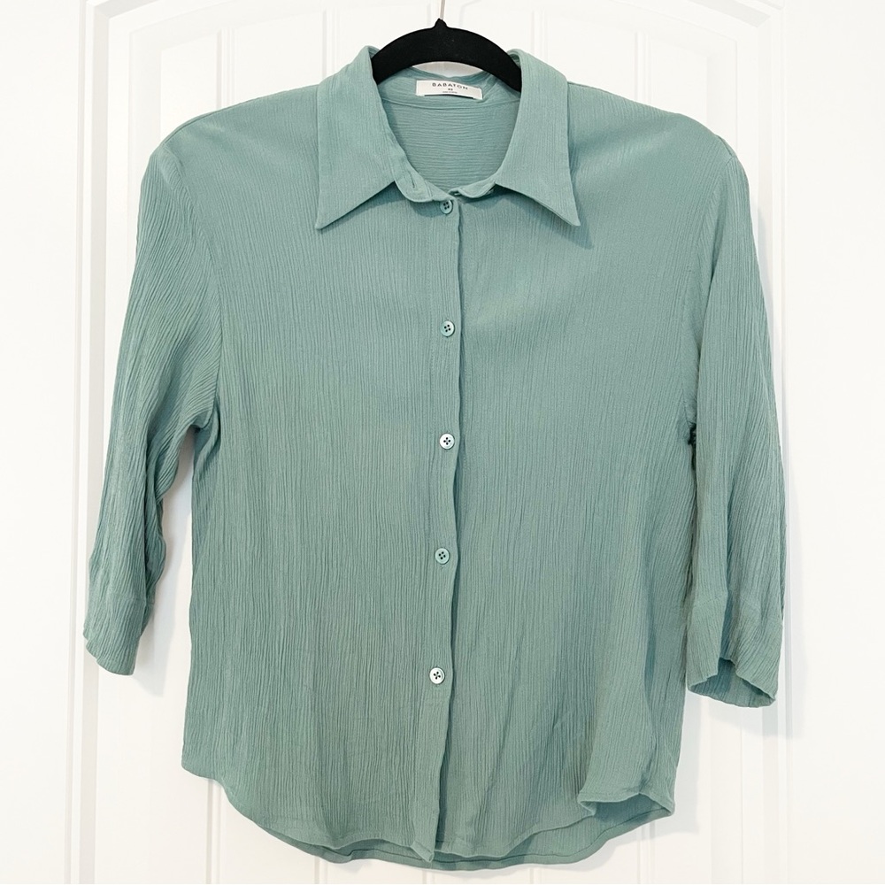 Babaton Green Button-up Blouse Size XS